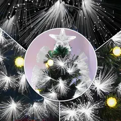 HOMCOM 5ft White Light Artificial Christmas Tree w/ 180 LEDs Star Topper Tri-Base Full Bodied Seasonal Decoration Pre-Lit Home - 9