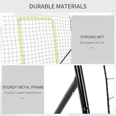 HOMCOM Baseball Rebounder Net Teens Adults Game Spot Softball Training Aid Practise Target Strike Shot Goal Play - 5