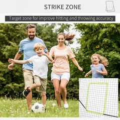 HOMCOM Baseball Rebounder Net Teens Adults Game Spot Softball Training Aid Practise Target Strike Shot Goal Play - 4
