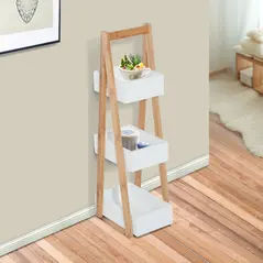 HOMCOM 3 Tier Bathroom Shower Caddy Freestanding Rack Storage Unit Shelf Organiser - 9