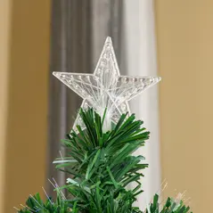 HOMCOM 5FT Pre-Lit Fibre Optic Artificial Christmas Tree Holiday Xmas Décor with Tree Topper Multi-Colour - 8