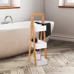 HOMCOM 3 Tier Bathroom Shower Caddy Freestanding Rack Storage Unit Shelf Organiser - 2