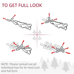 HOMCOM 1.5m 5ft Pre-Lit Christmas Tree Artificial Spruce Xmas Tree Warm White LED Holiday Décor with Metal Stand - 7