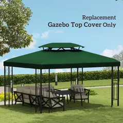 Outsunny Gazebo Roof Replacement, for 3 x 4m Frames - Green - 7
