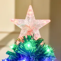 HOMCOM 3 Feet Prelit Artificial Christmas Tree with Multi-Coloured Fiber Optic LED Light, Holiday Home Xmas Decoration, Green - 8