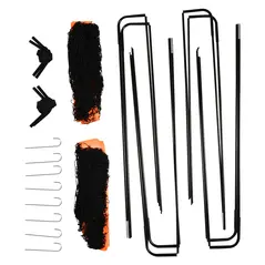 HOMCOM Set of 2 Football Goal Net 6 x 3 ft Foldable Outdoor Sport Training Teens Adults Football with Carrying Bag Orange - 8