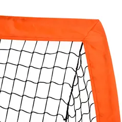 HOMCOM Set of 2 Football Goal Net 6 x 3 ft Foldable Outdoor Sport Training Teens Adults Football with Carrying Bag Orange - 9