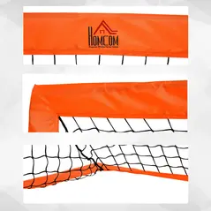 HOMCOM Set of 2 Football Goal Net 6 x 3 ft Foldable Outdoor Sport Training Teens Adults Football with Carrying Bag Orange - 6