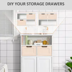 kleankin Bathroom Cabinet, Free Standing Bathroom Storage Cabinet with 2 Drawers and Adjustable Shelf, Small Bathroom Storage Unit, White - 6
