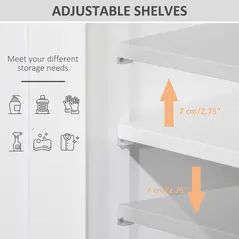 kleankin Bathroom Cabinet, Free Standing Bathroom Storage Cabinet with 2 Drawers and Adjustable Shelf, Small Bathroom Storage Unit, White - 4