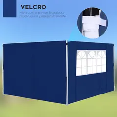 Outsunny 3 Meters Gazebo Replaceable Exchangeable Side Panel Wall Panels Walls With Window, Blue - 5
