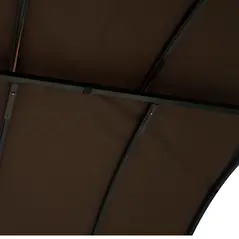 Outsunny Metal Smoking Gazebo Marquee Garden Patio BBQ Tent Grill Canopy Awning Shelter - Coffee - 8