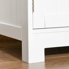 kleankin Bathroom Floor Cabinet, Freestanding Kitchen Cupboard with 2 Drawers, Adjustable Shelves and Tempered Glass Door, Wooden  Storage Unit for Living Room Kitchen Hallway - 9
