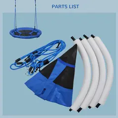 HOMCOM Kid Nest Swing Seat Saucer Tree Swing 40 Inch/100cm for Outdoor Indoor Blue - 7