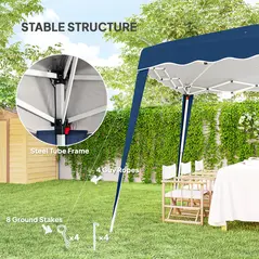 Outsunny 3 M x 3 M Base/ 2.5 M x 2.5 M Top Pop Up Gazebo, 2 Person Setup Instant with Carry Bag, Height Adjustable Slant Leg Party Tent Instant Event Shelter for Garden, Patio - 6