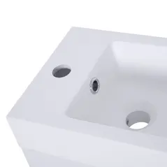 kleankin Under Sink Bathroom Vanity Unit Ceramic Basin Sink Cloakroom Storage Cabinet Home Furniture - 8