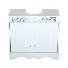 HOMCOM Bathroom Under Sink Storage Cabinet 2 Door Wooden Cupboard Vanity Units - 8