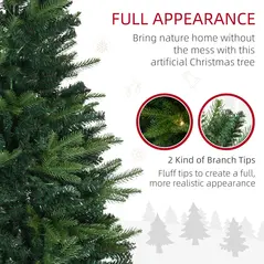 HOMCOM 1.2m 4ft Christmas Tree Entrance Décor 750 Tips Xmas Pre-lit Tree 80 LED with Vase Base - 5