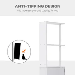 HOMCOM Tall Bathroom Cabinet, Freestanding Bathroom Storage Cabinet with 2-Tier Shelf and Drawers, Narrow Cupboard Storage Unit, White, Grey - 6