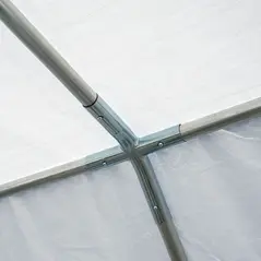 Outsunny 8m x 4m Garden Gazebo Marquee Wedding Shelter Level 4 Wind Protection, White - 8