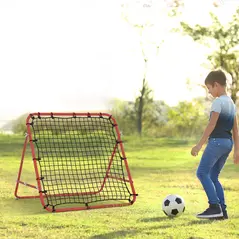 HOMCOM Rebounder Net, Practise Kickback Goal, for Teens, Adults Training - Red - 2