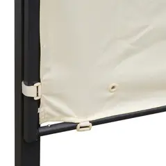 Outsunny 3 x 2.5m Patio Metal Gazebo Door Window Awning Wall Mount Canopy Outdoor Sunshade with Extended Shelter Cream White - 7