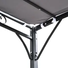 Outsunny 3x3m Metal Pergola with Canopy Garden Awning for Garden Parties, Grey - 7