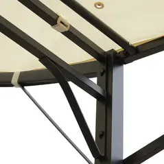 Outsunny 3 x 2.5m Patio Metal Gazebo Door Window Awning Wall Mount Canopy Outdoor Sunshade with Extended Shelter Cream White - 9