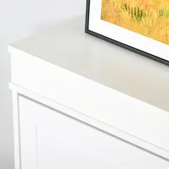 HOMCOM Shoe Cabinet with 4 Flip Drawers Wood Tipping Bucket Narrow Storage Cupboard with Adjustable Shelf Hall Organizer for Entrance Foyer White - 9