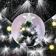 HOMCOM 3ft White Light Artificial Christmas Tree w/ 90 LEDs Star Topper Tri-Base Full Bodied Seasonal Decoration Pre-Lit Home - 9