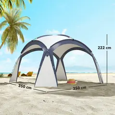 Outsunny Gazebo Party Tent, 3.5x3.5m-Cream/Blue - 4
