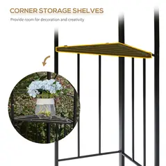 Outsunny 3(m) x 3(m) Garden Gazebo, Double Roof Outdoor Gazebo Canopy Shelter with Netting, Solid Steel Frame for Garden, Lawn, Backyard and Deck - 6