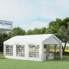 Outsunny 6m x 4m Heavy Duty Garden Gazebo for Parties, Wedding and Events, White - 3