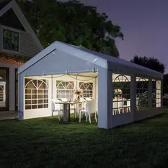 Outsunny 6m x 4m Heavy Duty Garden Gazebo for Parties, Wedding and Events, White - 8