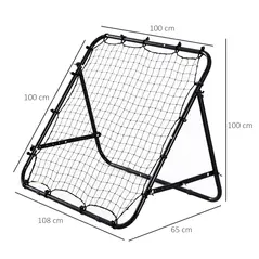 HOMCOM Adjustable Rebounder Net Kickback Target Goal for Teens Adults Training, Black - 3
