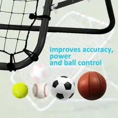 HOMCOM Adjustable Rebounder Net Kickback Target Goal for Teens Adults Training, Black - 7