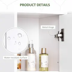 HOMCOM Tall Bathroom Storage Cabinet with Three-position Adjustable Shelves For Neutral Style, Hallway White - 5