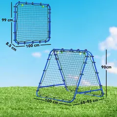 HOMCOM Double Sided Football Rebounder Net, Football Rebound Goal with Five Adjustable Angles, Blue - 3