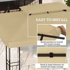 Outsunny Gazebo Roof Replacement, for 3 x 4m Frames - Cream - 5