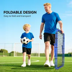 HOMCOM Double Sided Football Rebounder Net, Football Rebound Goal with Five Adjustable Angles, Blue - 5