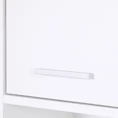 HOMCOM Tall Bathroom Storage Cabinet with Three-position Adjustable Shelves For Neutral Style, Hallway White - 8