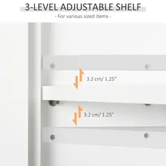 HOMCOM Bathroom Wall Cabinet, Medicine Cabinet, Kitchen Cupboard with 2 Doors and Adjustable Shelf, White - 5