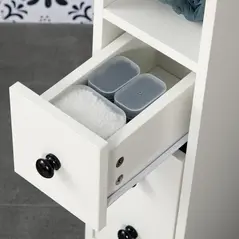 kleankin Slimline Bathroom Storage Cabinet - White - 8
