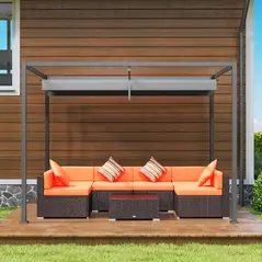 Outsunny 3 x 2m Metal Outdoor Pergola with Retractable Roof, Outdoor Gazebo Canopy Shelter with Drainage Holes for Garden, Patio, Lawn, Grey - 9