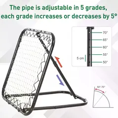 HOMCOM Angle Adjustable Rebounder Net Goal Training Set Football, Baseball - 4