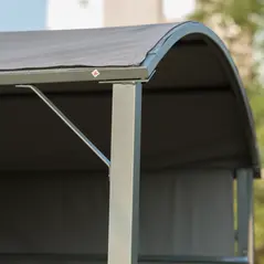 Outsunny 2.2 x 1.4m BBQ Shelter, Outdoor Grill Gazebo Canopy with Shelves, Hanging Hooks, and Metal Frame, for Garden Patio Backyard - 8