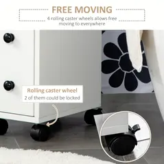 kleankin Slimline Bathroom Storage Cabinet - White - 5