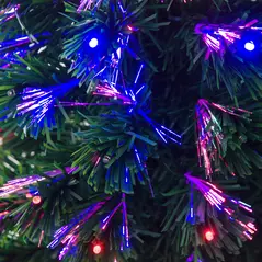 HOMCOM 4 Feet Prelit Artificial Christmas Tree with Multi-Coloured Fiber Optic LED Light, Holiday Home Xmas Decoration, Green - 9