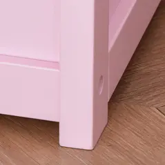 HOMCOM 2 In 1 Wooden Toy Box, Seat Storage Bench, Storage Chest Cabinet Organiser with Safety Pneumatic Rod, Pink - 8