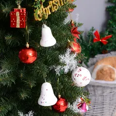 HOMCOM 7ft Unlit Artificial Christmas Tree, Pencil Slim Xmas Tree with Solid Stand and Realistic Branches, Green - 8